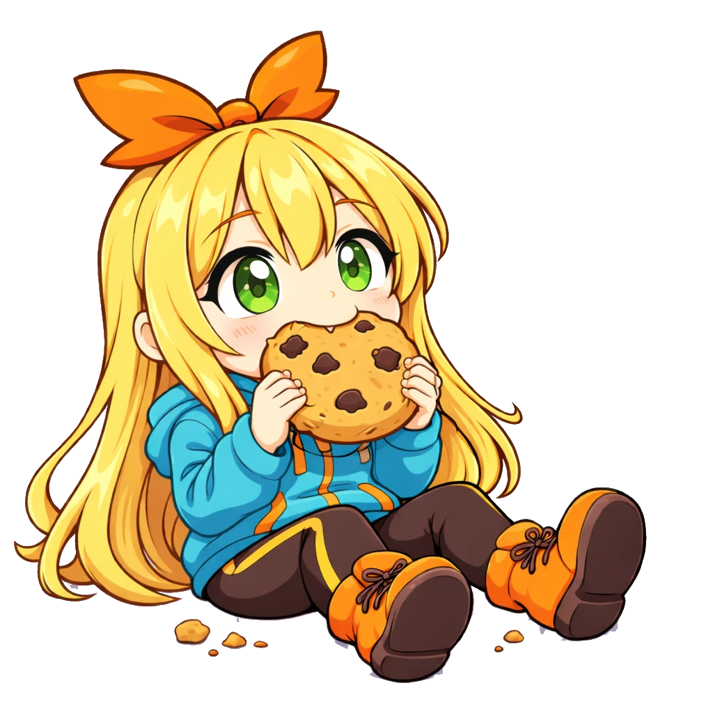 LISA eating a cookie